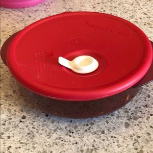 Red microwaveable bowl